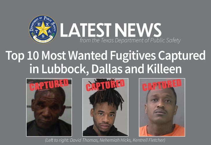 Tres fugitivos de los más buscados en Texas son capturados