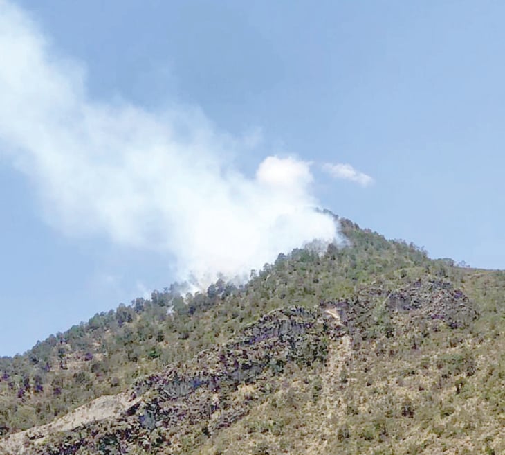 Rescatistas sin acceso al fuego en la Sierra de Arteaga; la orografía no se los permite
