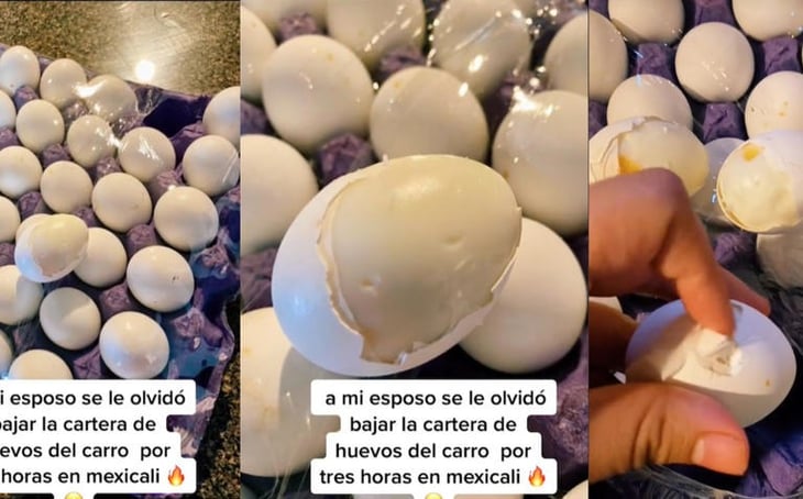 Hombre olvida huevos dentro de su carro y por el calor éstos terminan cocidos en Mexicali, Baja California
