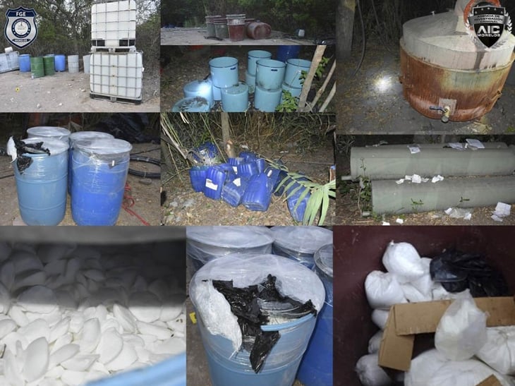 Elementos de seguridad desmantelaron un narco laboratorio instalado en la zona serrana del municipio de Tlaltizapán, en Morelos