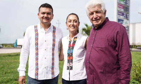 Sheinbaum es acompañada y respaldada por 'Pepín' López Obrador en su visita a Tabasco