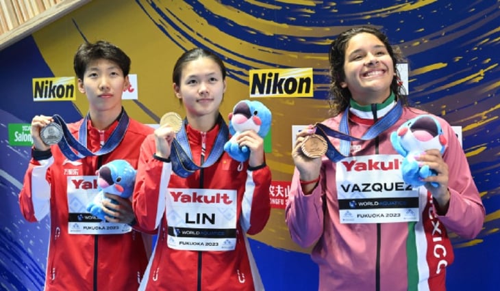 ¡Medalla en el Mundial de Fukuoka! Aranza Vázquez ganó el bronce en clavados 1m