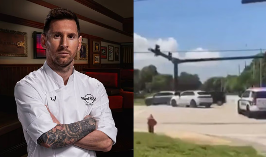 VIDEO: Messi casi choca tras pasarse un semáforo en Miami