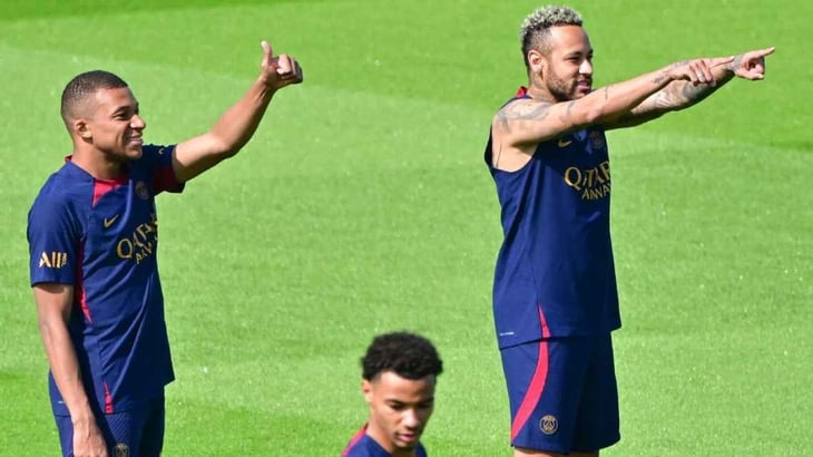 PSG: Mbappé se mostró sonriente al entrenar junto a Neymar