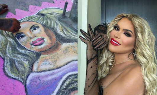 ¡Hay talento! Artista dibuja a Wendy Guevara, de 'LCDLF', en las calles de Tijuana