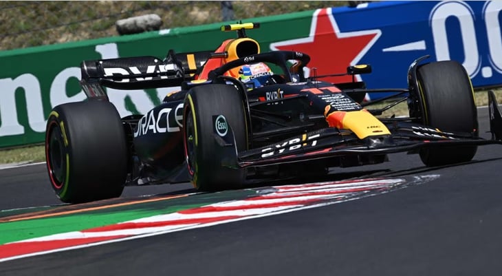 Checo Pérez termina tercero en la última práctica libre del GP de Hungría; Hamilton fue el líder