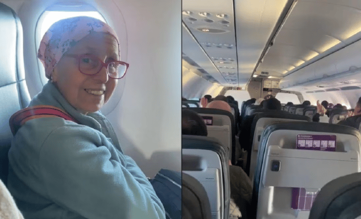 Piloto de avión sorprende a sobreviviente de cáncer con emotivo mensaje y se hace viral