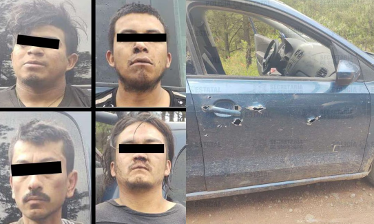 Robo de auto termina en ataque a balazos entre ladrones y policías en Edomex; hay 6 detenidos