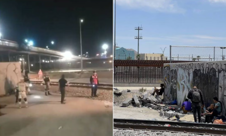 VIDEO: Elementos de Guardia Nacional detonan armas para dispersar a migrantes en Juárez