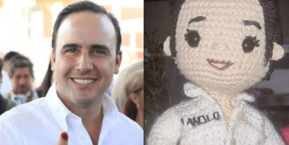De la política al crochet: emprendedora de Saltillo sorprende con creación de muñeco de Manolo Jiménez
