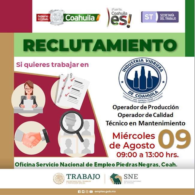 Industria vidriera de Coahuila reclutará personal 