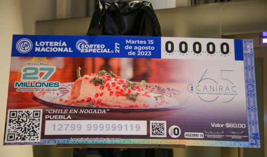 Lotería Nacional homenajea al Chile en Nogada con billete; esta es la historia del manjar mexicano
