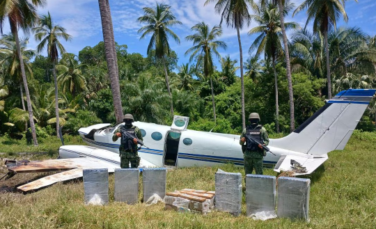 Intercepta Sedena aeronave en Chiapas que transportaba casi media tonelada de cocaína