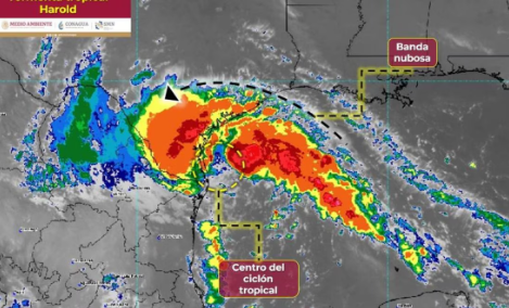 Tormenta tropical 'Harold' provocará lluvias torrenciales en Coahuila, Nuevo León y Tamaulipas