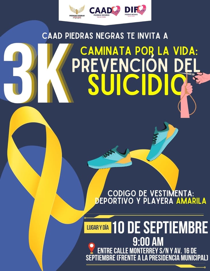 Invitan a unirse a la caminata en contra del suicidio 