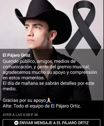 Sergio 'El Pájaro' Ortiz, ex vocalista de Cuisillos, ofreció una disculpa pública tras el rumor sobre su muerte