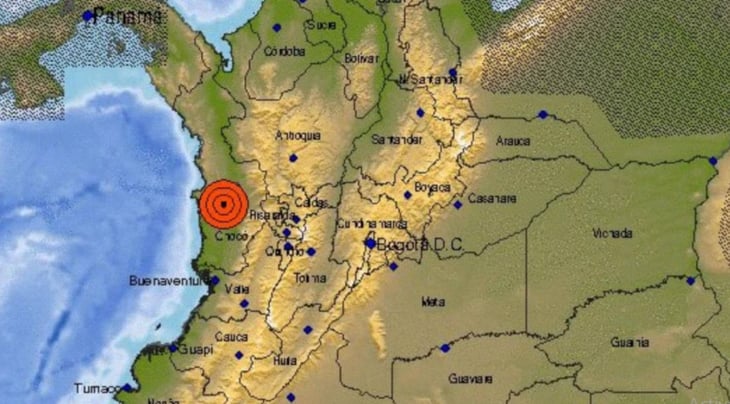 Sismo de magnitud 5.5 sacude Colombia este domingo