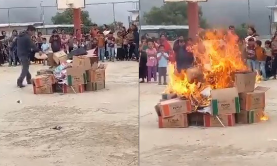 Por segunda ocasión, tzotziles queman libros de texto de la SEP en Chiapas; 'buscan enseñar a los niños el comunismo”, dicen