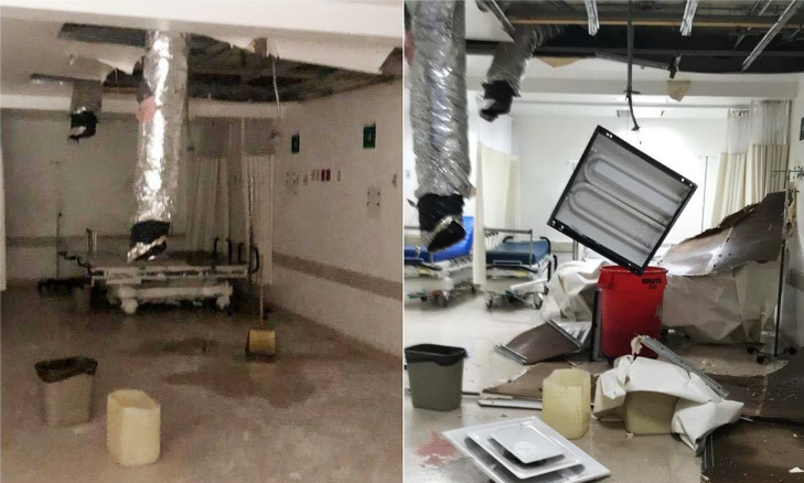 Se desploma parte del techo de urgencias del hospital IMSS-Bienestar en Nogales, Sonora