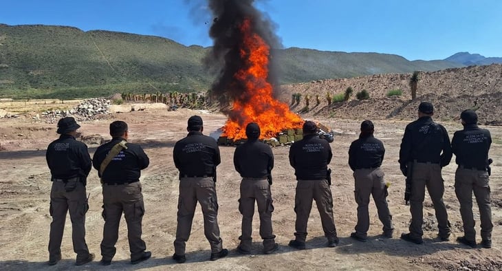 FGR incinera más de 400 kg de droga que se han incautado en el estado de Coahuila