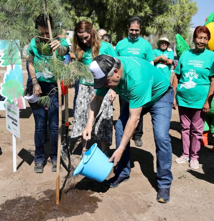 El alcalde José María Fraustro encabeza la reforestación urbana