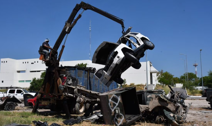 Destruyen 25 “monstruos”, vehículos con blindaje artesanal, en Tamaulipas