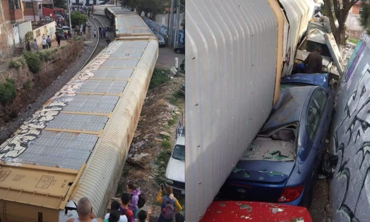 Tren se descarrila y daña 10 vehículos, una escuela y una vivienda en Zacatecas