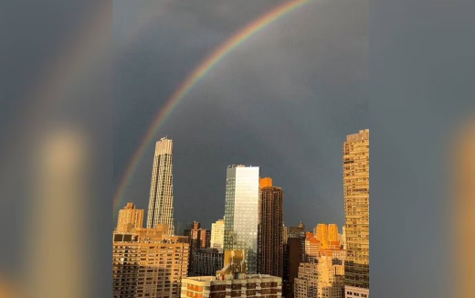 VIDEO: Captan impresionante arcoiris sobre Nueva York a 22 años del ataque contra las Torres Gemelas