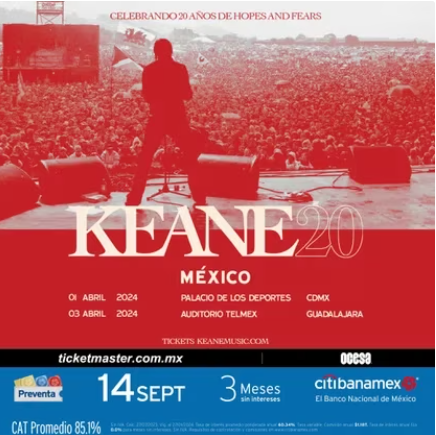 Keane en México: precios oficiales de los boletos para los conciertos