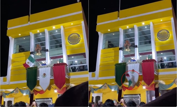 VIDEO: Deja caer bandera de México en Grito de Independencia, ¿qué pasa si toca el suelo?
