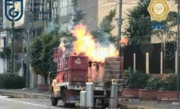 Camión con tanques de gas se incendia en Coyoacán; chofer y su ayudante fueron detenidos tras darse a la fuga