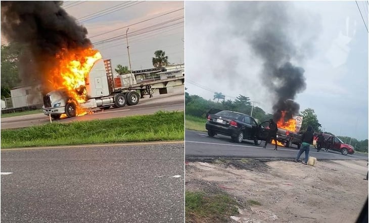 Atacan casa del coordinador de PC en Tabasco; queman y bloquean carreteras en el estado