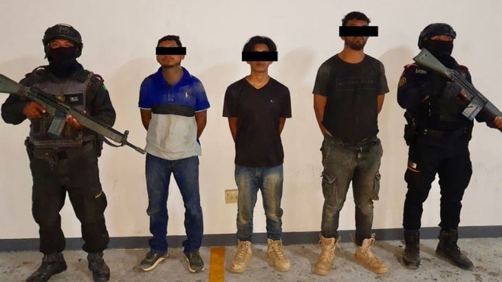 Capturan a tres hombres con armas y droga en China, Nuevo León 