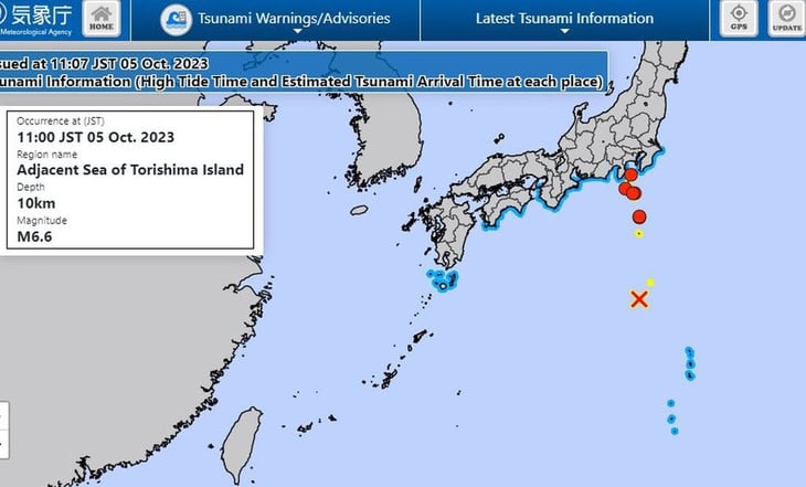Japón emite alerta de tsunami tras terremoto de 6.6
