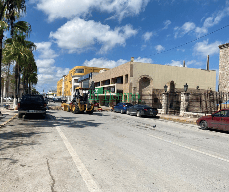 Calle Carranza cerrada por construcción del centro histórico 