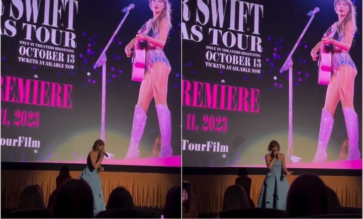 VIDEO: Taylor Swift sorprende a 'swifties' en salas de premiere de la película The Eras Tour