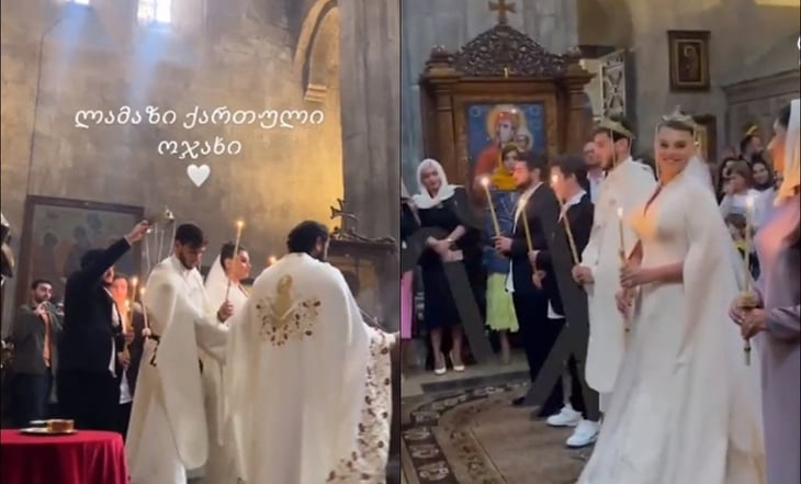 VIDEO: La boda ortodoxa del excompañero del Chucky Lozano, el georgiano Khvicha Kvaratskhelia