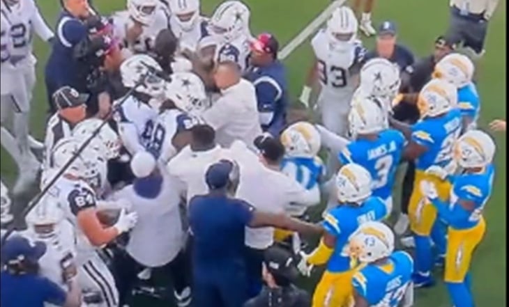 VIDEO: Cowboys y Chargers se agarraron a golpes antes del partido