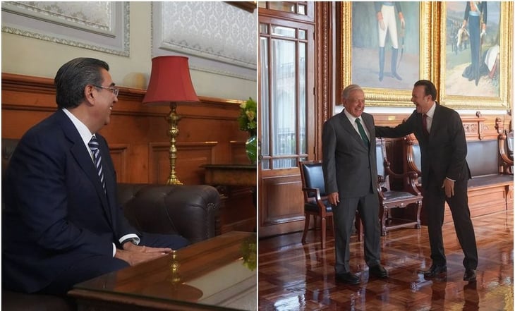 AMLO se reúne con gobernadores de Puebla y Durango en Palacio Nacional