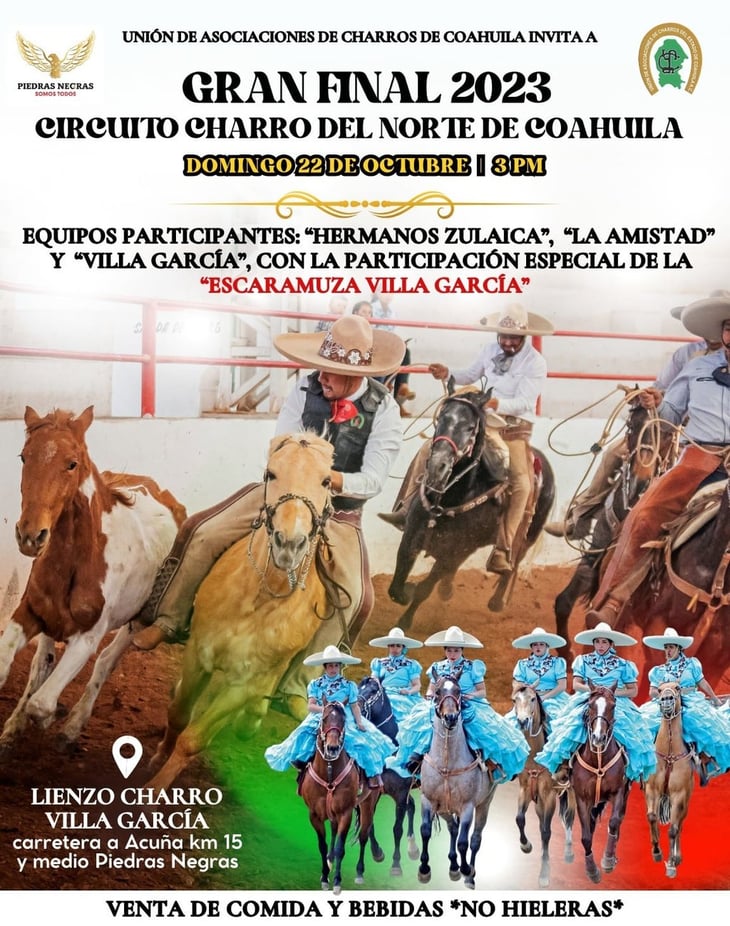 Ayuntamientos de PN invita a la final del circuito charro en el lienzo 'Villa García' este domingo
