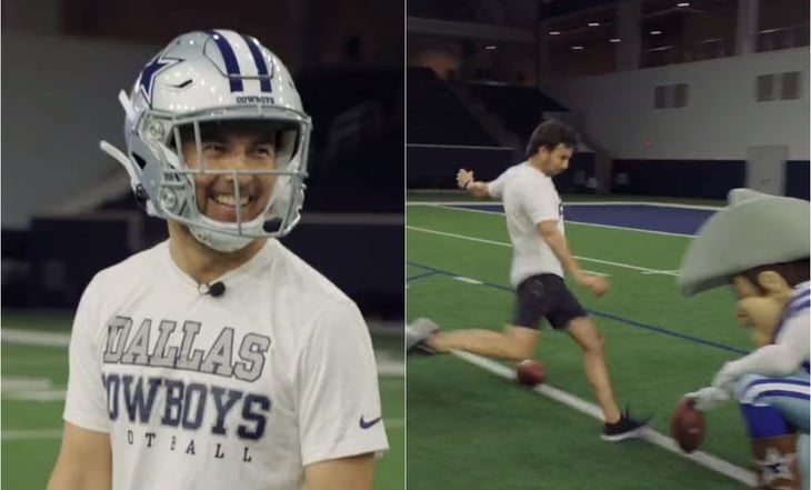 VIDEO: Checo Pérez y su divertida aparición como receptor de los Dallas Cowboys