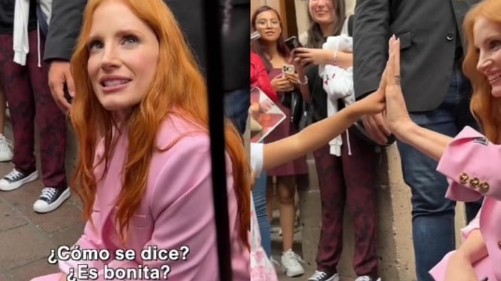 VIDEO: Jessica Chastain tiene tierno momento con pequeña fan mexicana
