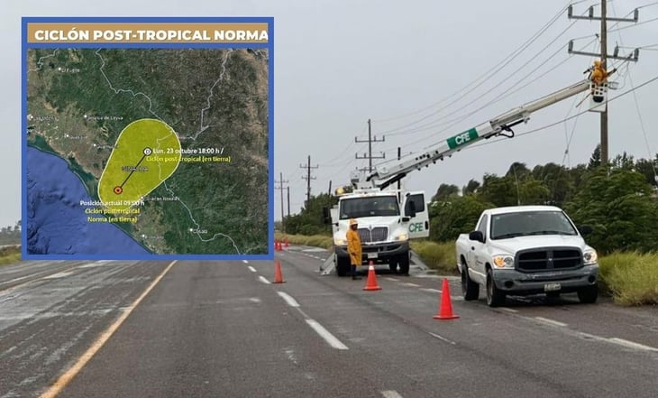 'Norma' toca tierra en Sinaloa; deja a más de 125 mil usuarios sin luz