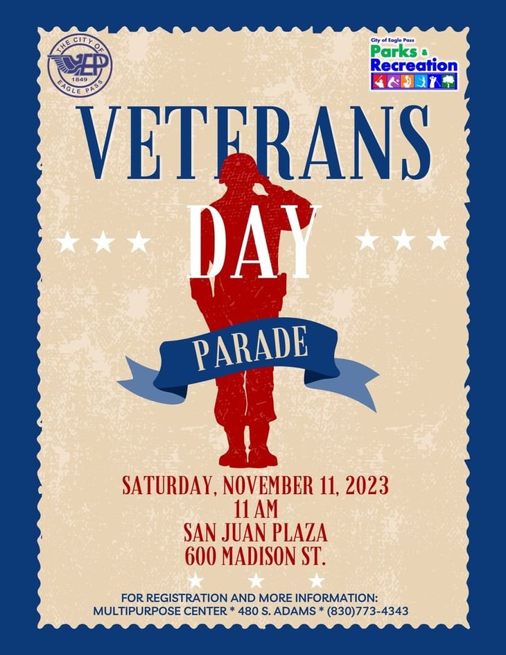 Prepara Eagle Pass el desfile de los veteranos este próximo 11 de noviembre
