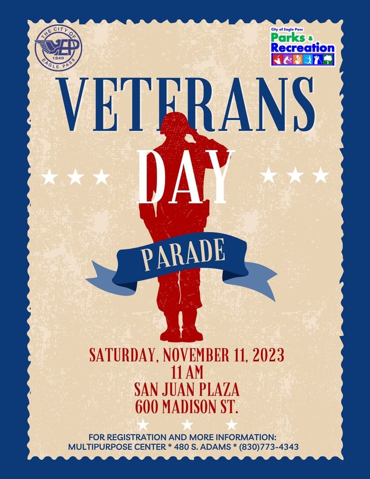 Eagle Pass se prepara para el desfile de veteranos este 11 de noviembre