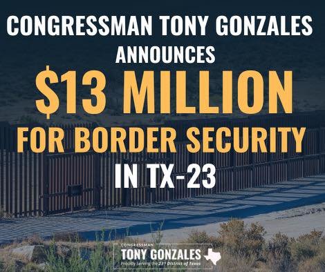 Recibirá la frontera más de 13 millones de dólares para la seguridad 
