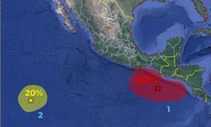 Tras 'Otis', nueva zona de baja presión, con 80% de posibilidad de convertirse en ciclón 'Pilar', se acerca a Chiapas