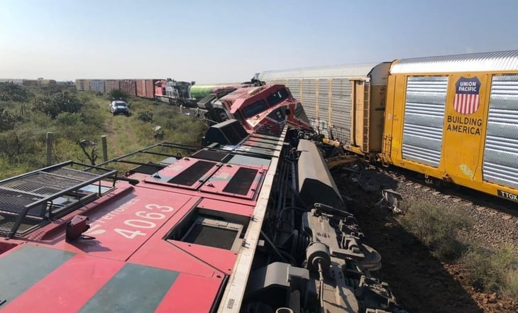 Chocan dos trenes en Fresnillo, Zacatecas; mueren los dos maquinistas, hay 5 lesionados