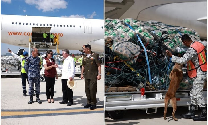 Aterriza en el AIFA avión de Venezuela con toneladas de ayuda para damnificados por huracán 'Otis'