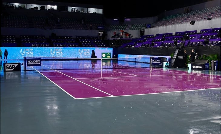 WTA Finals Cancún se ven afectadas por la lluvia; extenderán la jornada del lunes